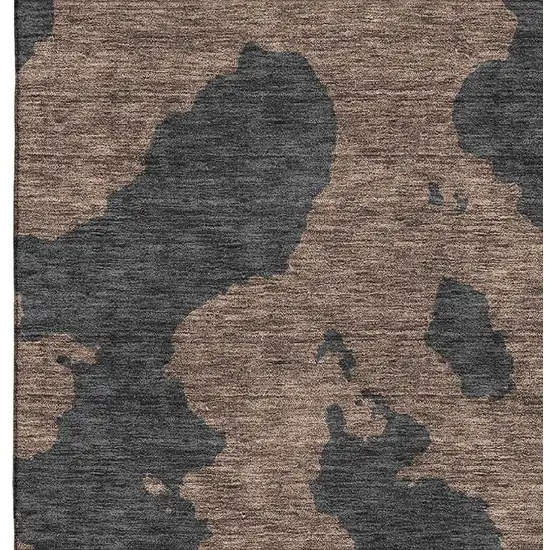 Chocolate And Brown Abstract Washable Area Rug With UV Protection Photo 2