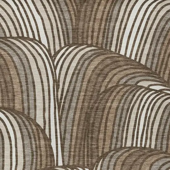 Chocolate And Brown Abstract Washable Indoor Outdoor Area Rug Photo 2