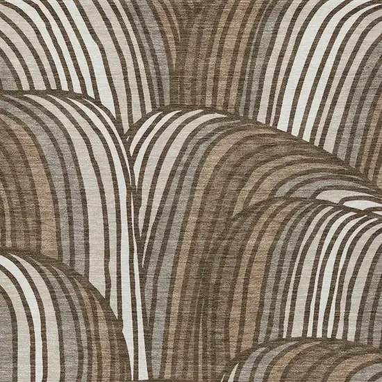 Chocolate And Brown Abstract Washable Indoor Outdoor Area Rug Photo 2