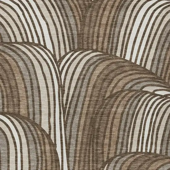 Chocolate And Brown Abstract Washable Indoor Outdoor Area Rug Photo 2