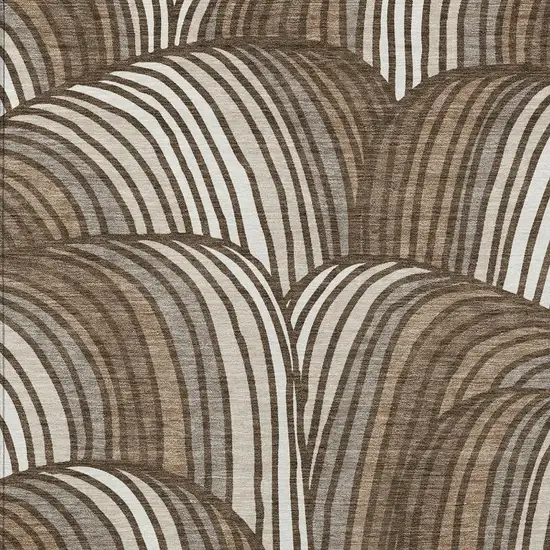 Chocolate And Brown Abstract Washable Indoor Outdoor Area Rug Photo 2