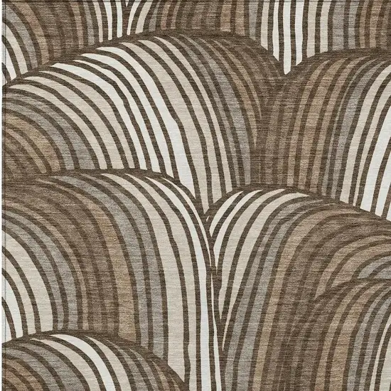 Chocolate And Brown Abstract Washable Indoor Outdoor Area Rug Photo 2