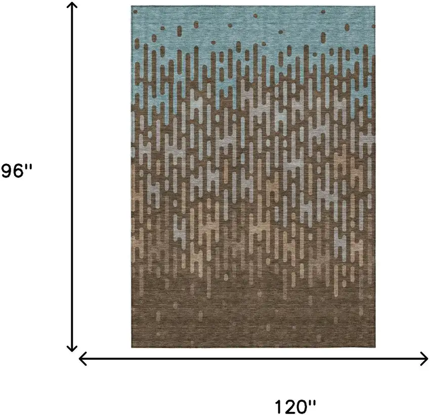 Chocolate And Brown Abstract Washable Indoor Outdoor Area Rug Photo 7