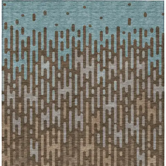 Chocolate And Brown Abstract Washable Indoor Outdoor Area Rug Photo 4