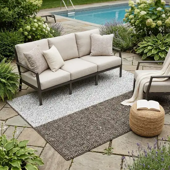 Chocolate And Brown Abstract Washable Indoor Outdoor Area Rug Photo 1