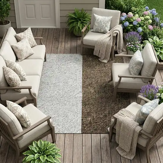 Chocolate And Brown Abstract Washable Indoor Outdoor Area Rug Photo 1