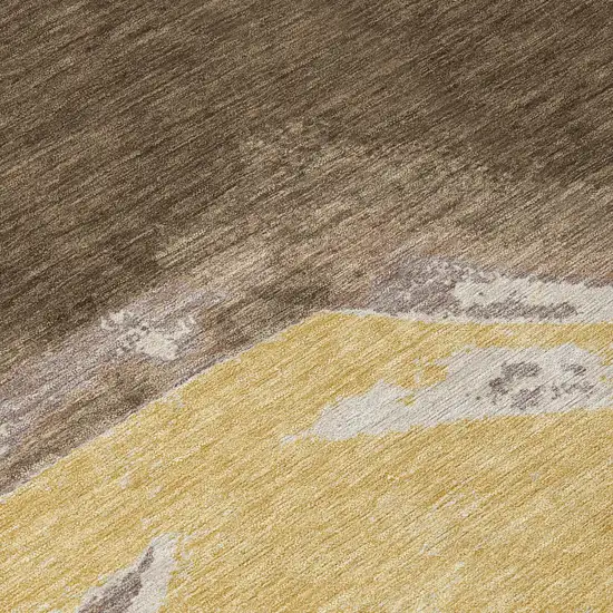 Chocolate And Brown Abstract Washable Indoor Outdoor Area Rug Photo 6
