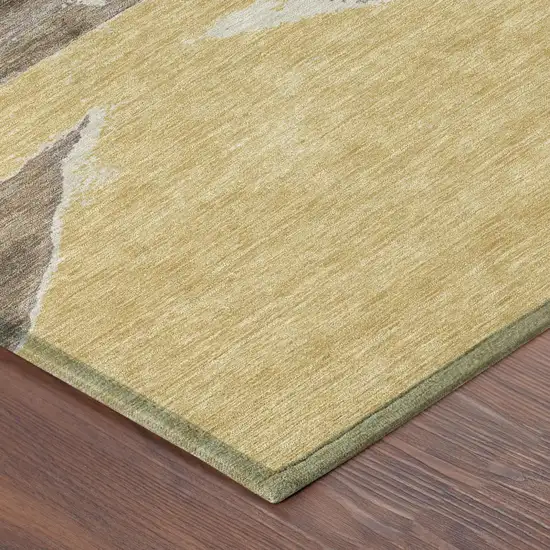 Chocolate And Brown Abstract Washable Indoor Outdoor Area Rug Photo 5