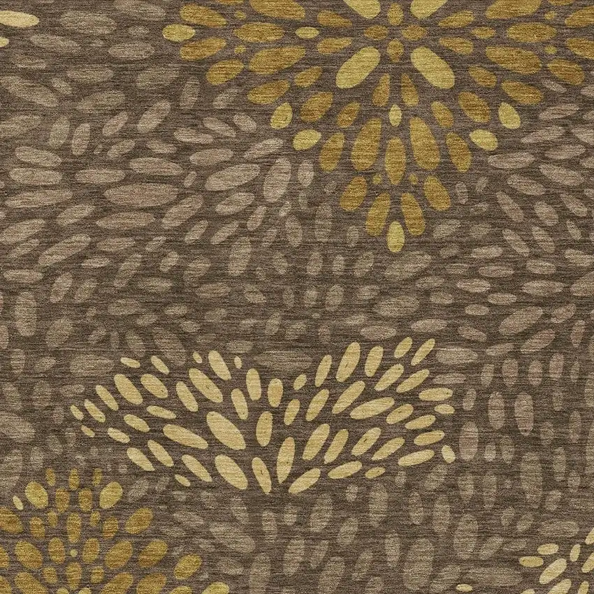Chocolate And Brown Abstract Washable Indoor Outdoor Area Rug Photo 2
