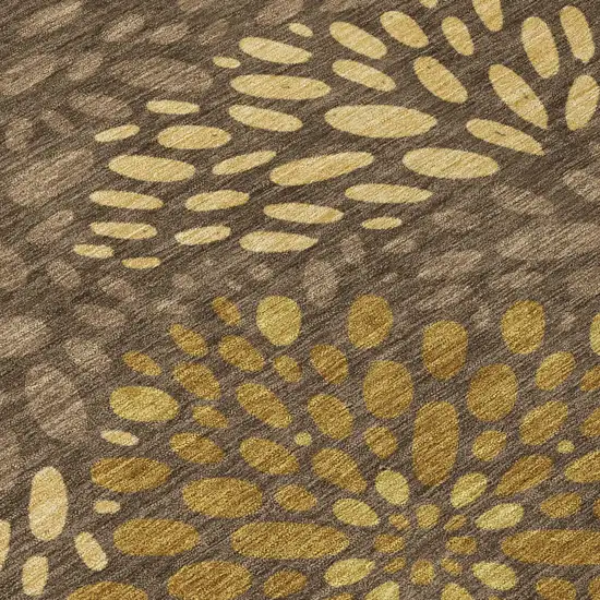 Chocolate And Brown Abstract Washable Indoor Outdoor Area Rug Photo 5