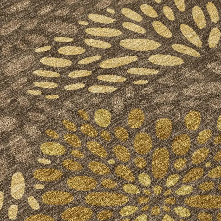 Chocolate And Brown Abstract Washable Indoor Outdoor Area Rug Photo 5