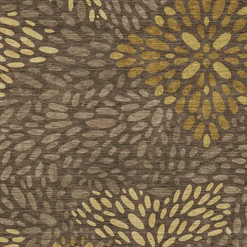 Chocolate And Brown Abstract Washable Indoor Outdoor Area Rug Photo 2