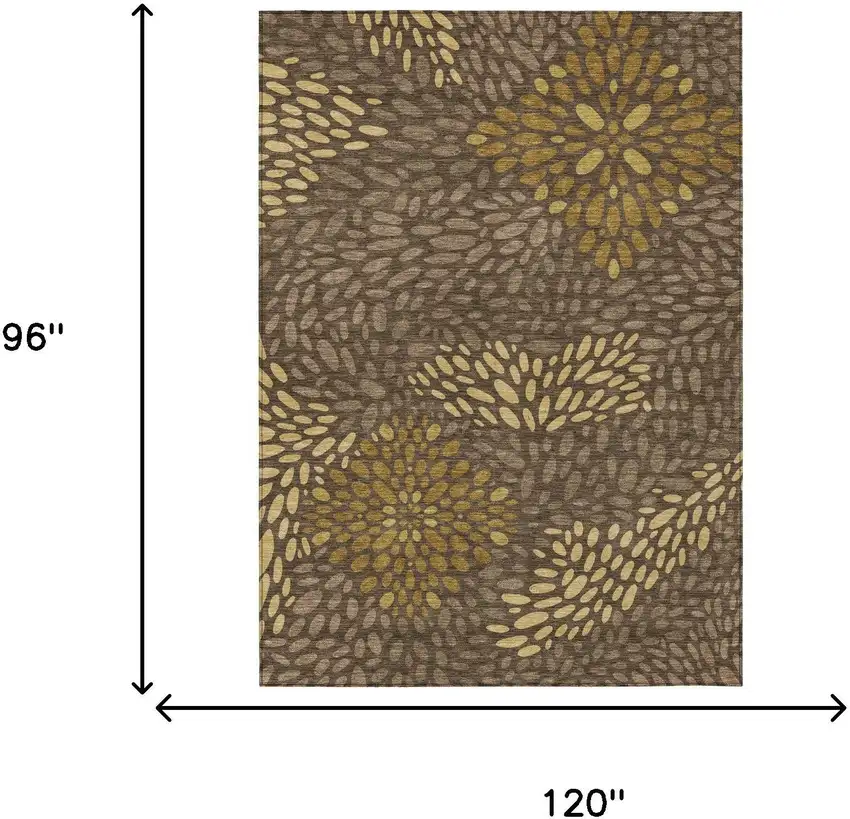Chocolate And Brown Abstract Washable Indoor Outdoor Area Rug Photo 6