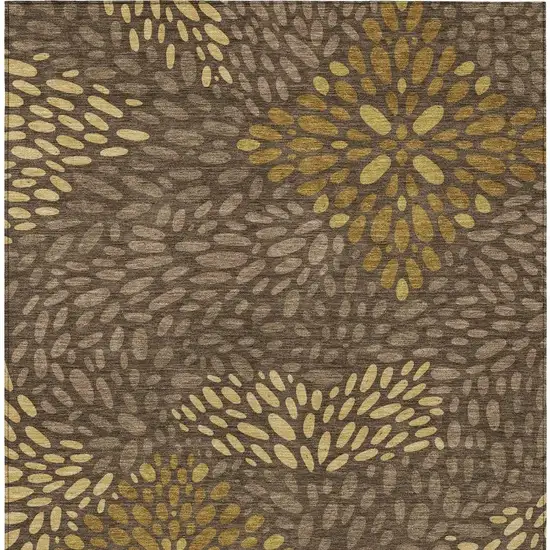Chocolate And Brown Abstract Washable Indoor Outdoor Area Rug Photo 3
