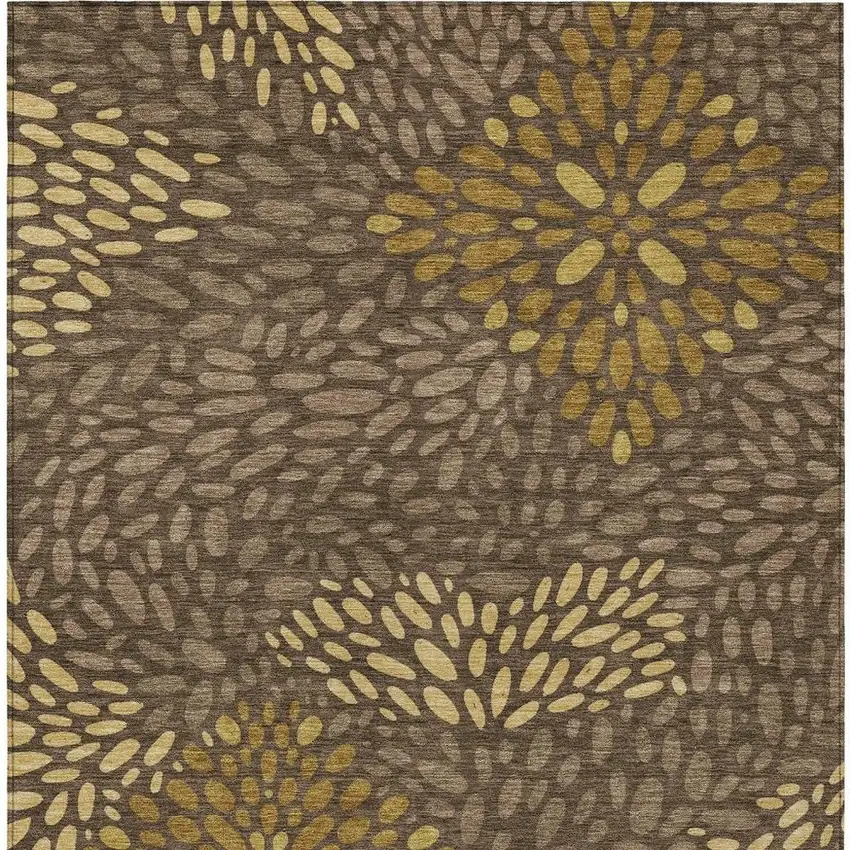 Chocolate And Brown Abstract Washable Indoor Outdoor Area Rug Photo 3