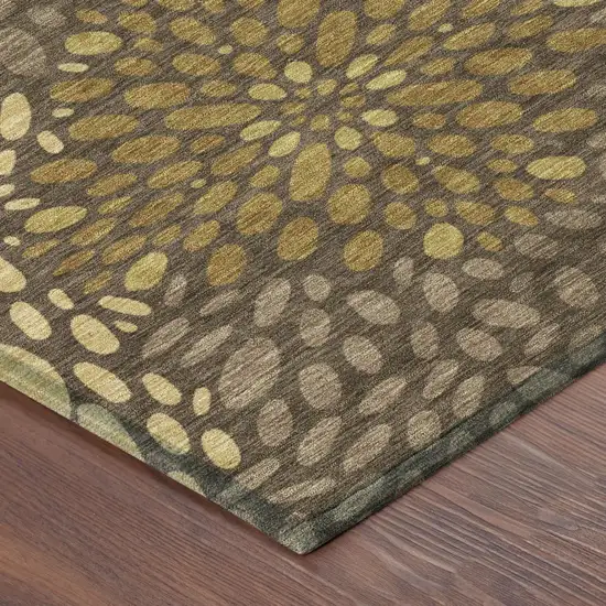 Chocolate And Brown Abstract Washable Indoor Outdoor Area Rug Photo 4