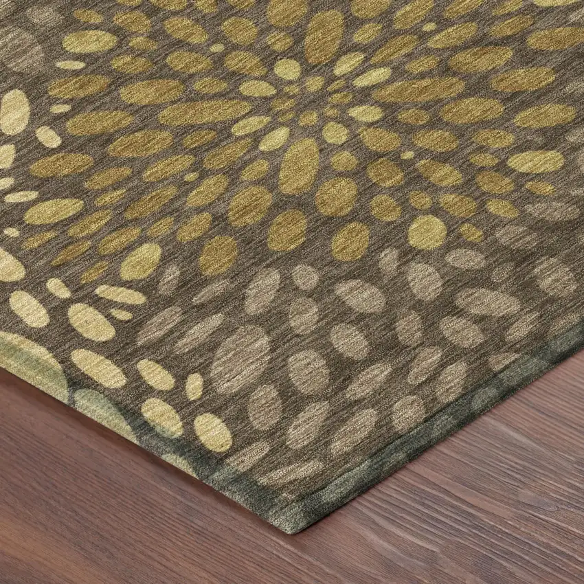 Chocolate And Brown Abstract Washable Indoor Outdoor Area Rug Photo 4