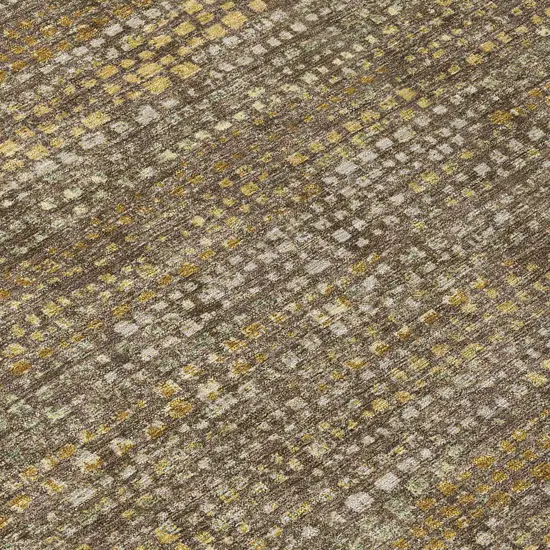 Chocolate And Brown Abstract Washable Indoor Outdoor Area Rug Photo 5