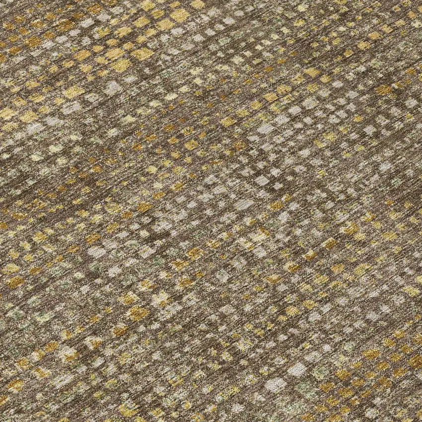 Chocolate And Brown Abstract Washable Indoor Outdoor Area Rug Photo 5