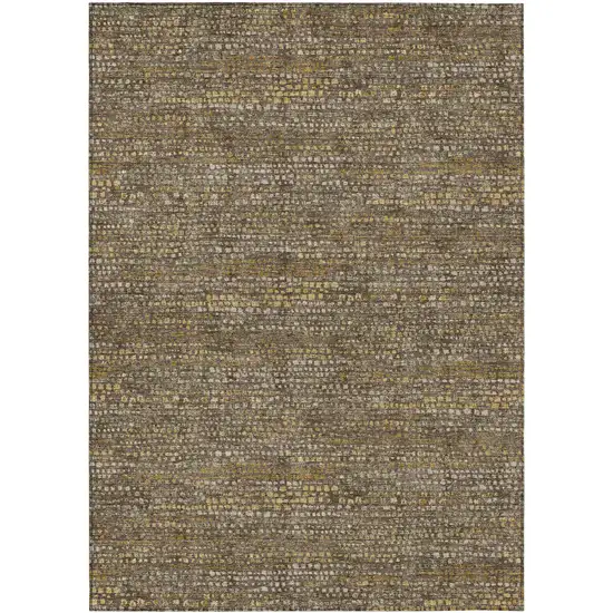 Chocolate And Brown Abstract Washable Indoor Outdoor Area Rug Photo 1