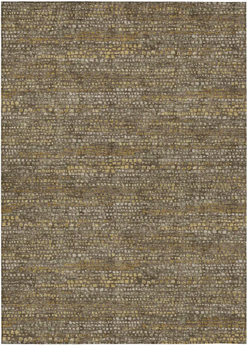 Chocolate And Brown Abstract Washable Indoor Outdoor Area Rug Photo 1