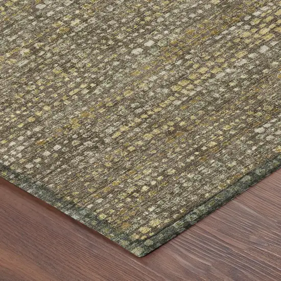 Chocolate And Brown Abstract Washable Indoor Outdoor Area Rug Photo 4