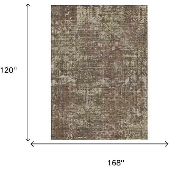 Chocolate And Brown Abstract Washable Indoor Outdoor Area Rug Photo 5