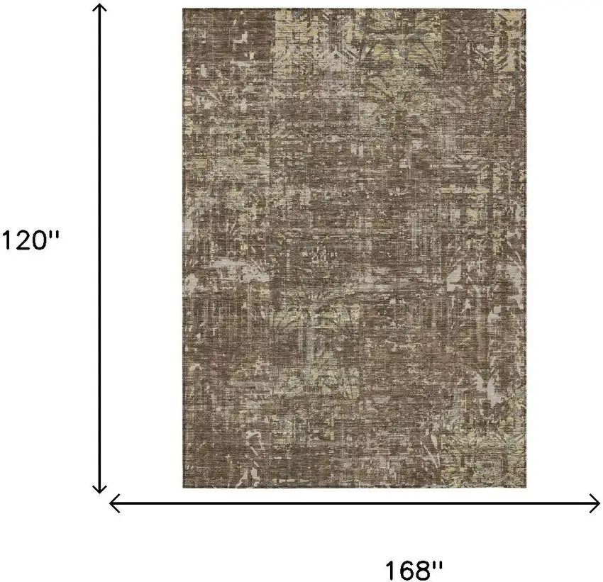 Chocolate And Brown Abstract Washable Indoor Outdoor Area Rug Photo 5