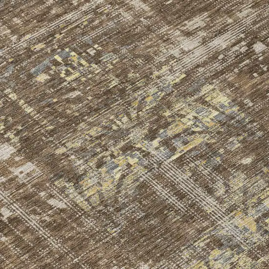 Chocolate And Brown Abstract Washable Indoor Outdoor Area Rug Photo 4