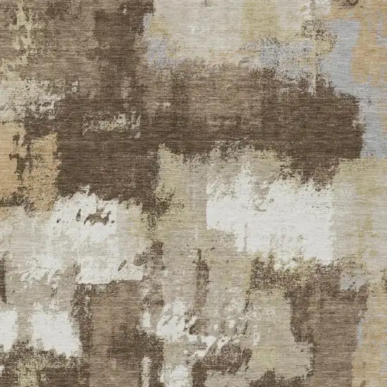 Chocolate And Brown Abstract Washable Indoor Outdoor Area Rug Photo 2