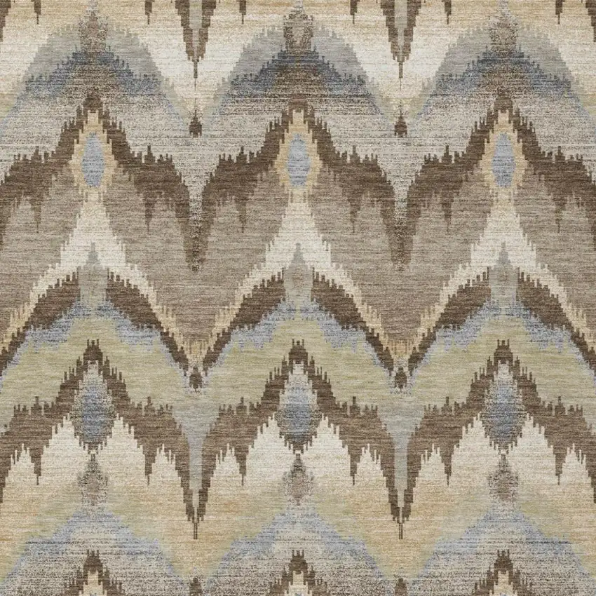 Chocolate And Brown Abstract Washable Indoor Outdoor Area Rug Photo 1