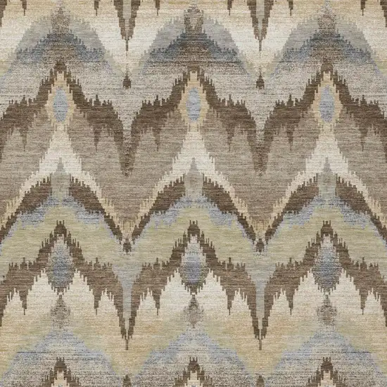 Chocolate And Brown Abstract Washable Indoor Outdoor Area Rug Photo 1