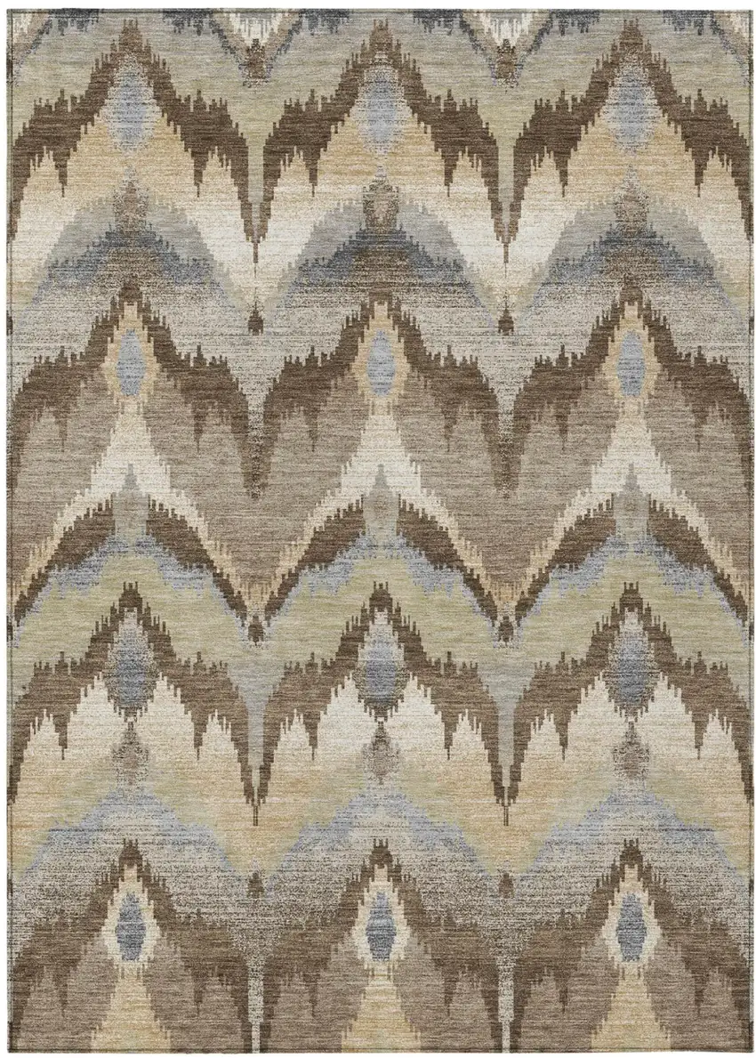 Chocolate And Brown Abstract Washable Indoor Outdoor Area Rug Photo 2