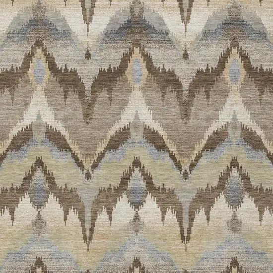 Chocolate And Brown Abstract Washable Indoor Outdoor Area Rug Photo 1