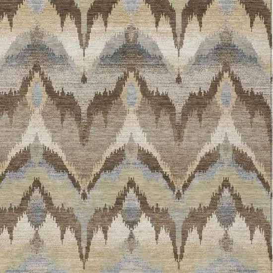 Chocolate And Brown Abstract Washable Indoor Outdoor Area Rug Photo 2