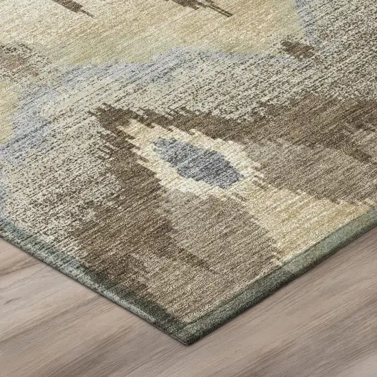 Chocolate And Brown Abstract Washable Indoor Outdoor Area Rug Photo 4