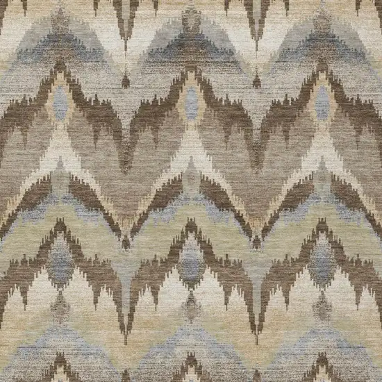 Chocolate And Brown Abstract Washable Indoor Outdoor Area Rug Photo 3
