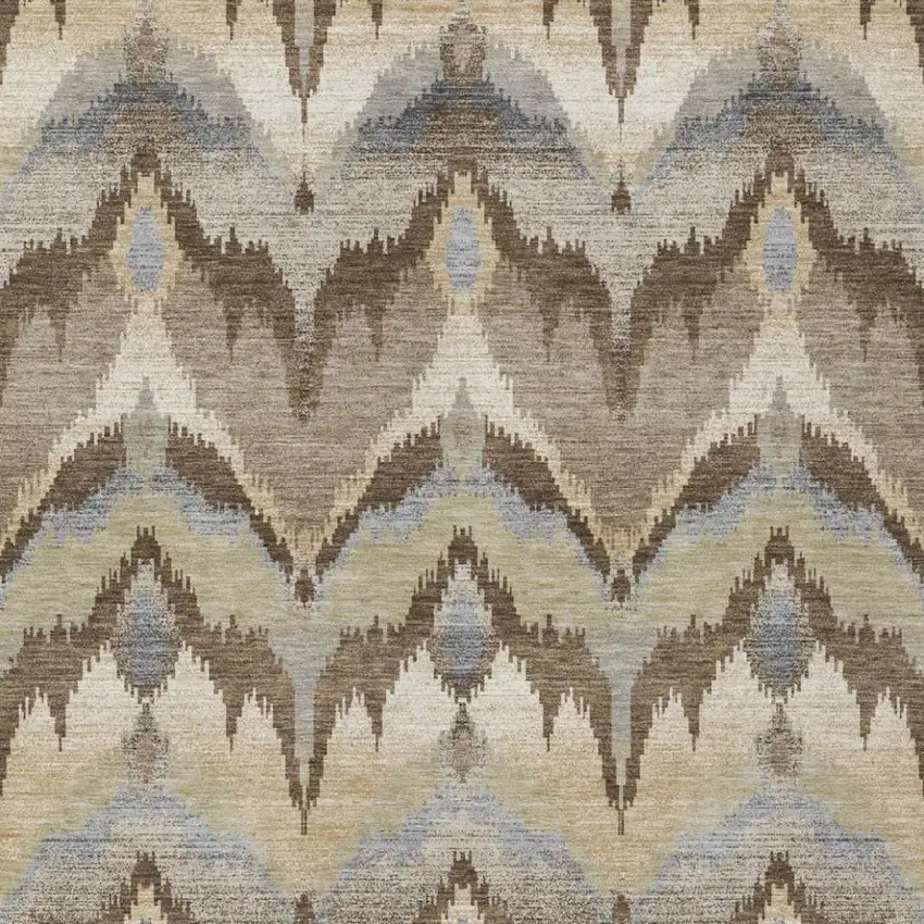 Chocolate And Brown Abstract Washable Indoor Outdoor Area Rug Photo 3