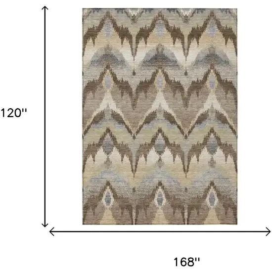 Chocolate And Brown Abstract Washable Indoor Outdoor Area Rug Photo 6