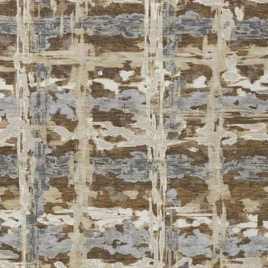 Chocolate And Brown Abstract Washable Indoor Outdoor Area Rug Photo 1