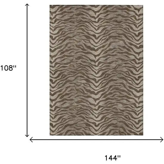 Chocolate And Brown Animal Print Washable Indoor Outdoor Area Rug Photo 6