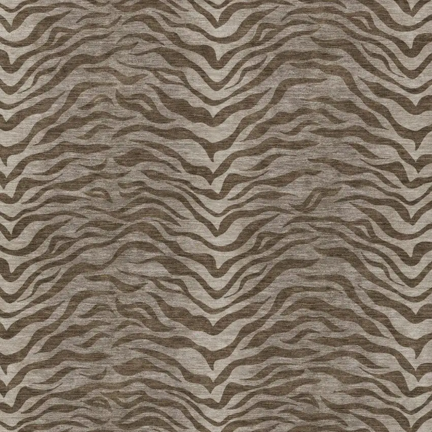 Chocolate And Brown Animal Print Washable Indoor Outdoor Area Rug Photo 3