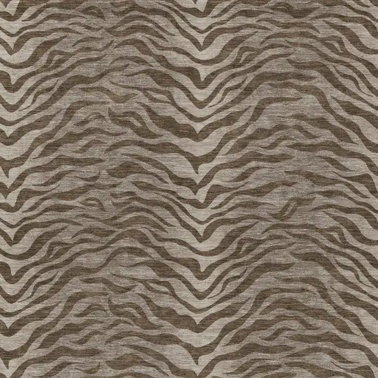 Chocolate And Brown Animal Print Washable Indoor Outdoor Area Rug Photo 2