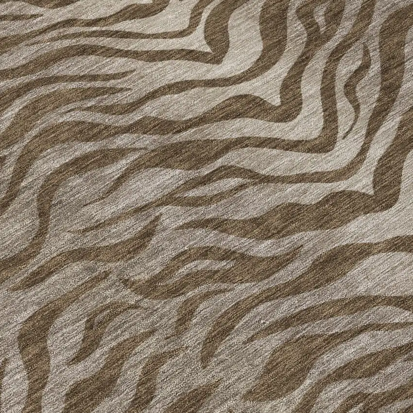 Chocolate And Brown Animal Print Washable Indoor Outdoor Area Rug Photo 5