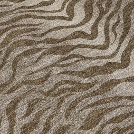 Chocolate And Brown Animal Print Washable Indoor Outdoor Area Rug Photo 5