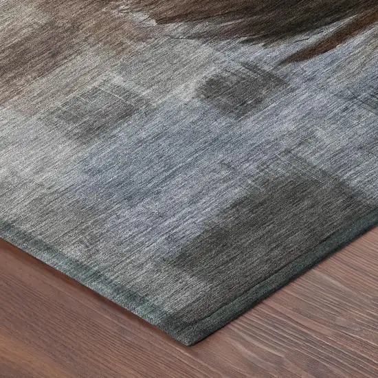 Chocolate And Brown Botanical Leaves Washable Indoor Outdoor Area Rug Photo 5