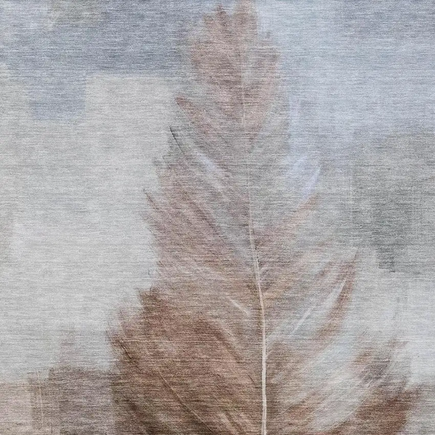 Chocolate And Brown Botanical Leaves Washable Indoor Outdoor Area Rug Photo 3