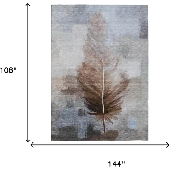 Chocolate And Brown Botanical Leaves Washable Indoor Outdoor Area Rug Photo 7