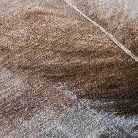Chocolate And Brown Botanical Leaves Washable Indoor Outdoor Area Rug Photo 6
