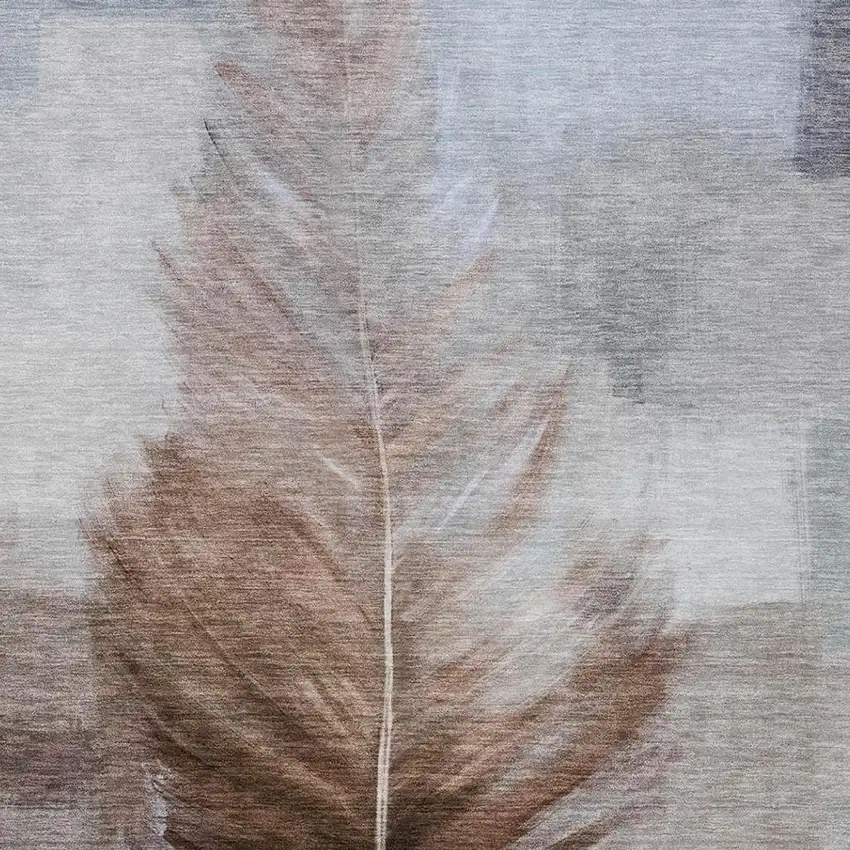 Chocolate And Brown Botanical Leaves Washable Indoor Outdoor Area Rug Photo 3